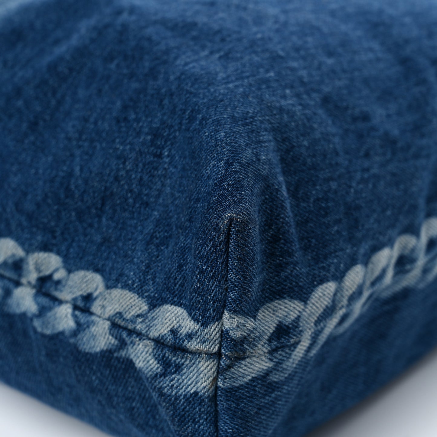 Denim Printed Shopping Bag Blue
