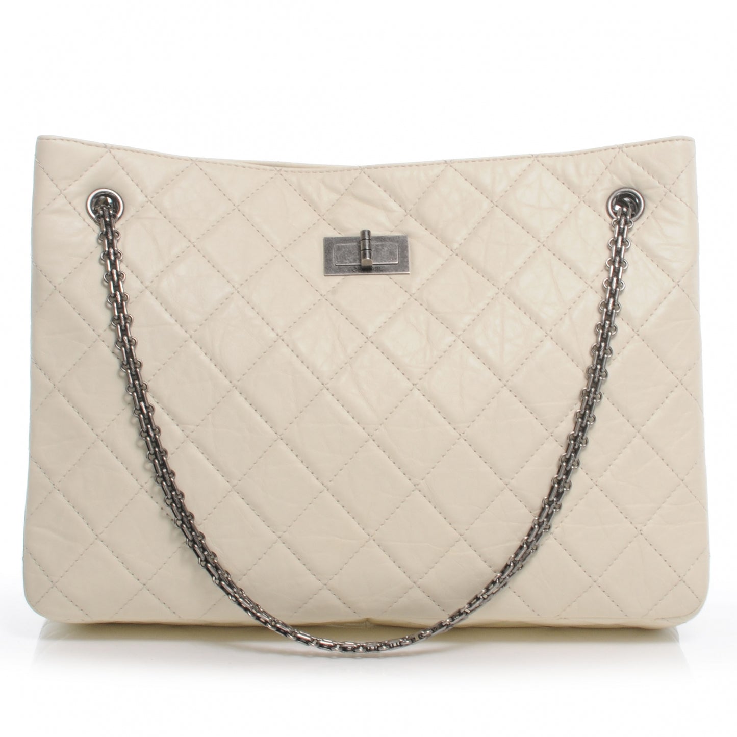 Aged Calfskin Reissue 2.55 Tote Ecru