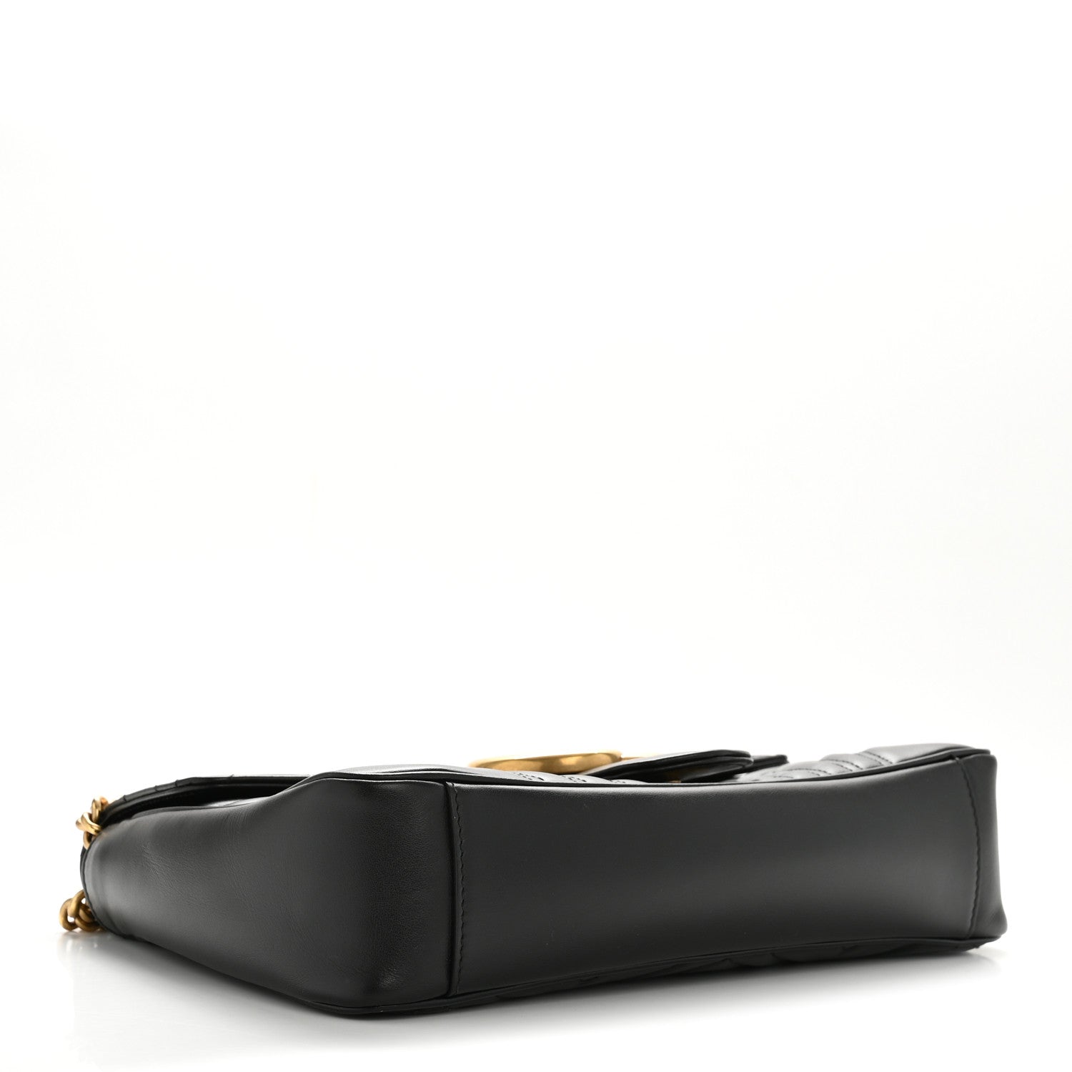 Gucci Calfskin Matelasse Medium GG Marmont Shoulder Bag Black 4 of 11