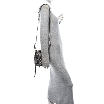 Balenciaga Metallic Agneau Arena Crystal Le Cagole Bucket Bag XS Silver 2 of 10