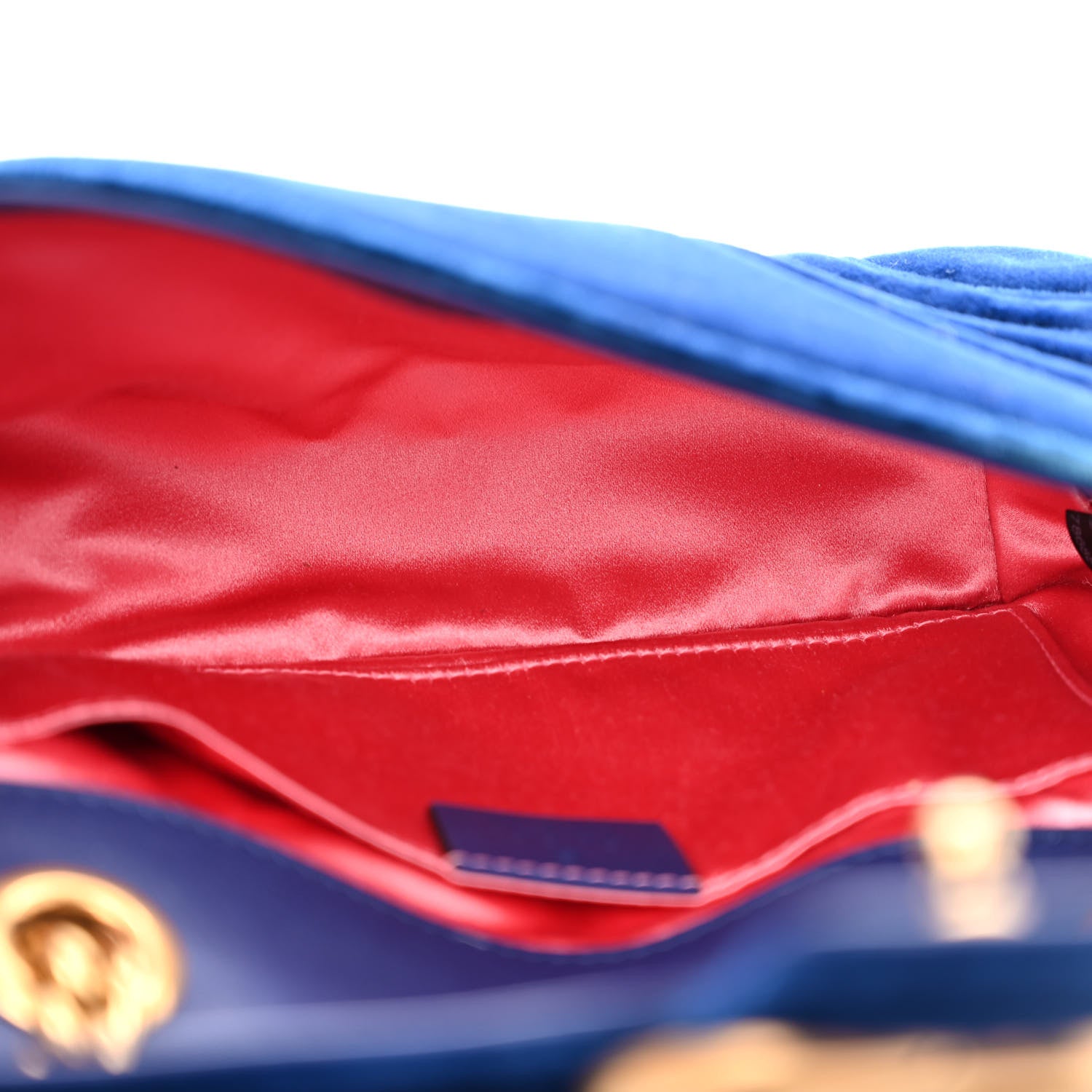 Gucci Velvet Matelasse Mini GG Marmont Shoulder Bag Cobalt Blue 5 of 11