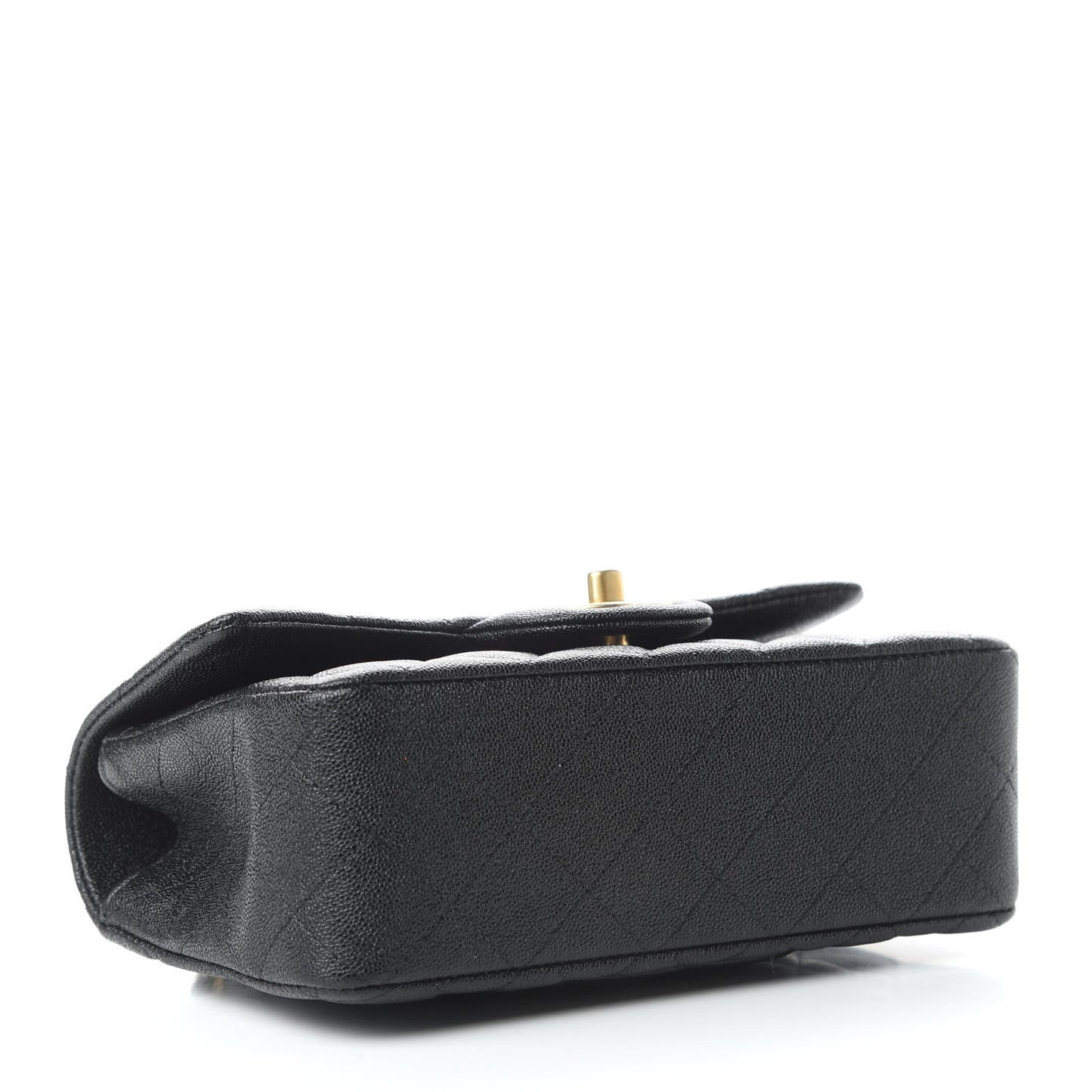 Caviar Quilted Mini Top Handle Rectangular Flap Black