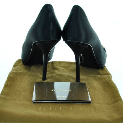 Gucci Satin Crystal Horsebit Hollywood Pumps 6.5 Black 3 of 7