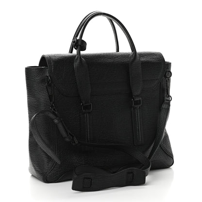 3.1 Phillip Lim Textured Calfskin Large Pashli Satchel Black 3 of 12