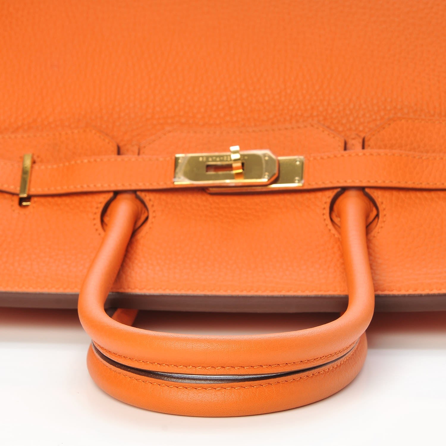 Hermes Taurillon Clemence Birkin 35 Orange 30 of 31