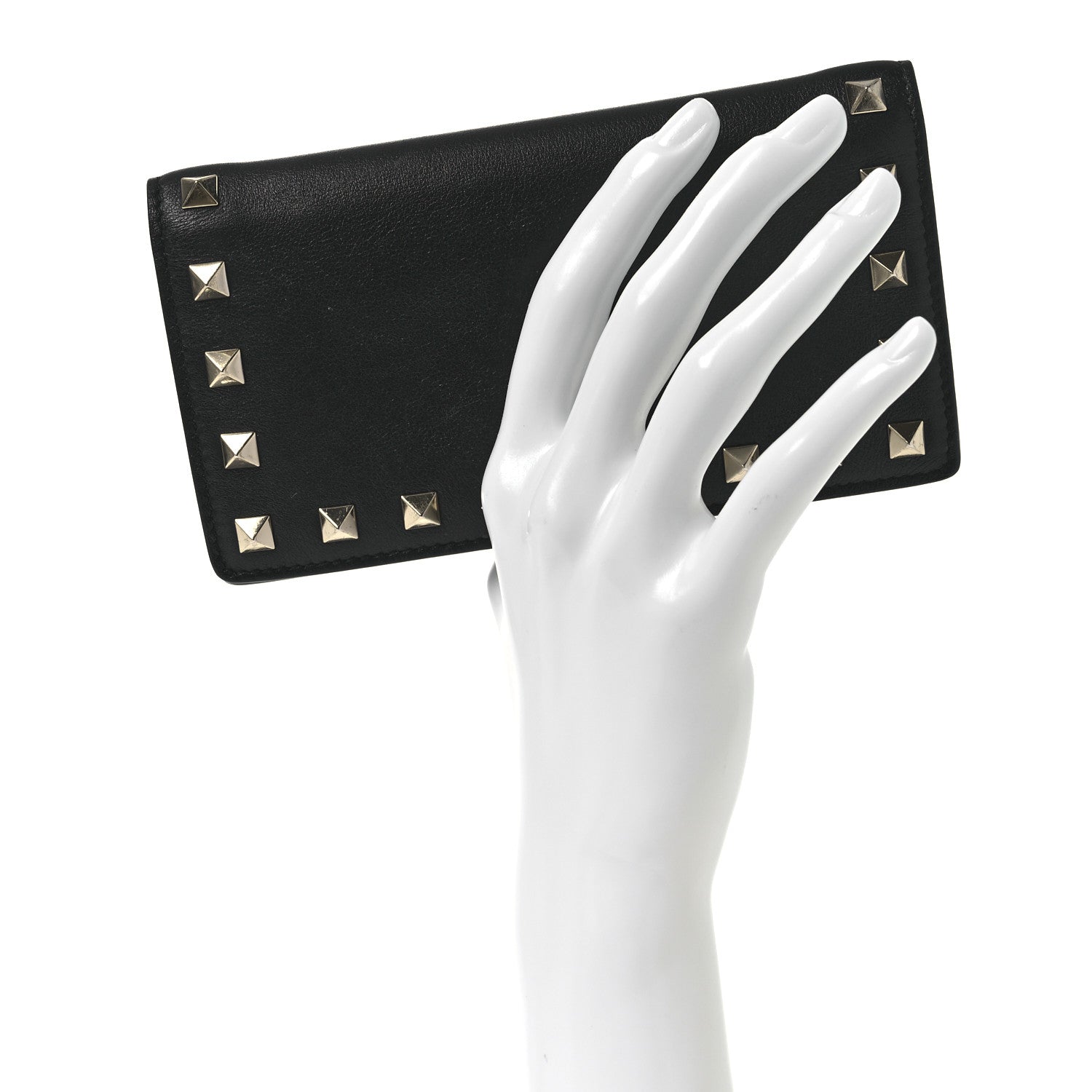 Valentino Garavani Calfskin Rockstud Bi-Fold Organizer Wallet Black 2 of 9