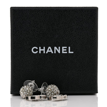 Chanel Crystal CC Drop Earrings White Silver 5 of 5