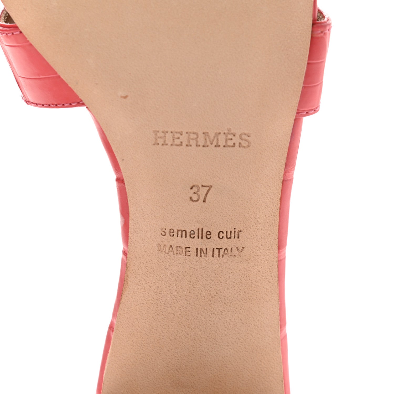 Hermes Matte Alligator Oasis Sandals 37 Bougainvillea 7 of 9