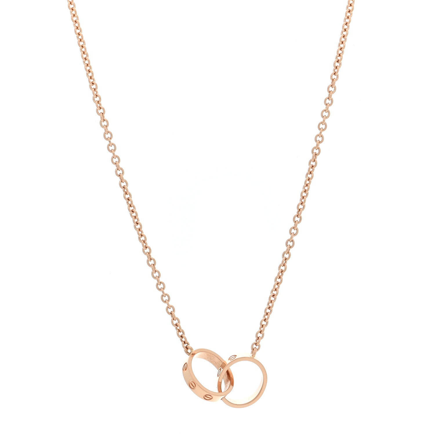 Cartier 18K Pink Gold Interlocking LOVE Necklace 1 of 4