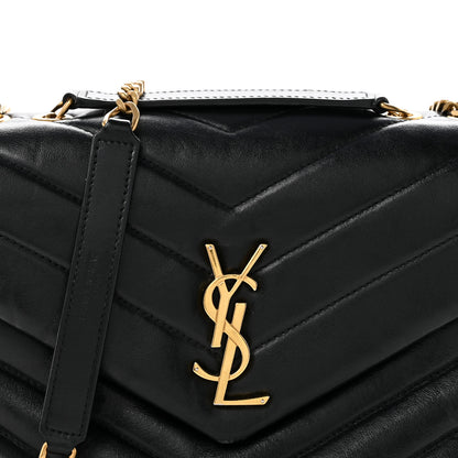 Saint Laurent Calfskin Y Quilted Monogram Small Loulou Chain Satchel Black 8 of 15