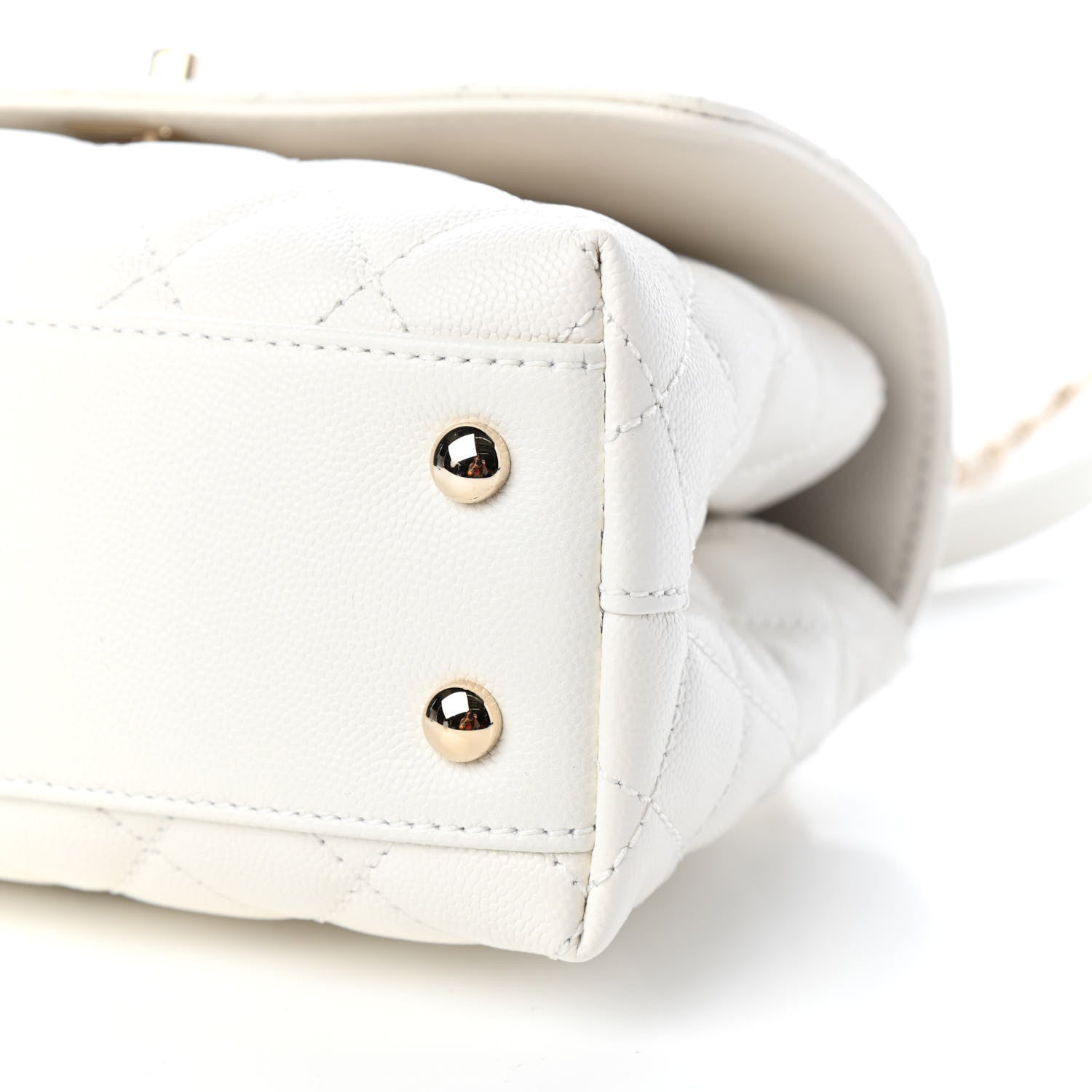 Chanel Caviar Quilted Mini Coco Handle Flap White 9 of 11