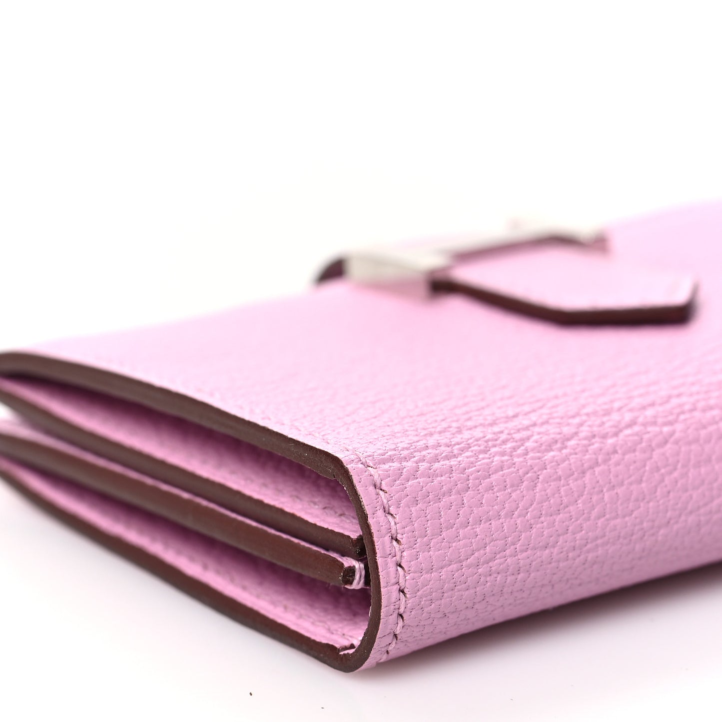 Chevre Mysore Bearn Card Holder Wallet Mauve Sylvestre