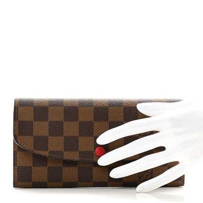 Louis Vuitton Damier Ebene Emilie Wallet Red 2 of 8