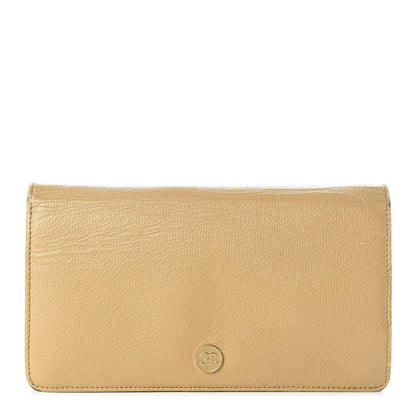 Chanel Grained Calfskin CC Button Yen Wallet Beige 1 of 20
