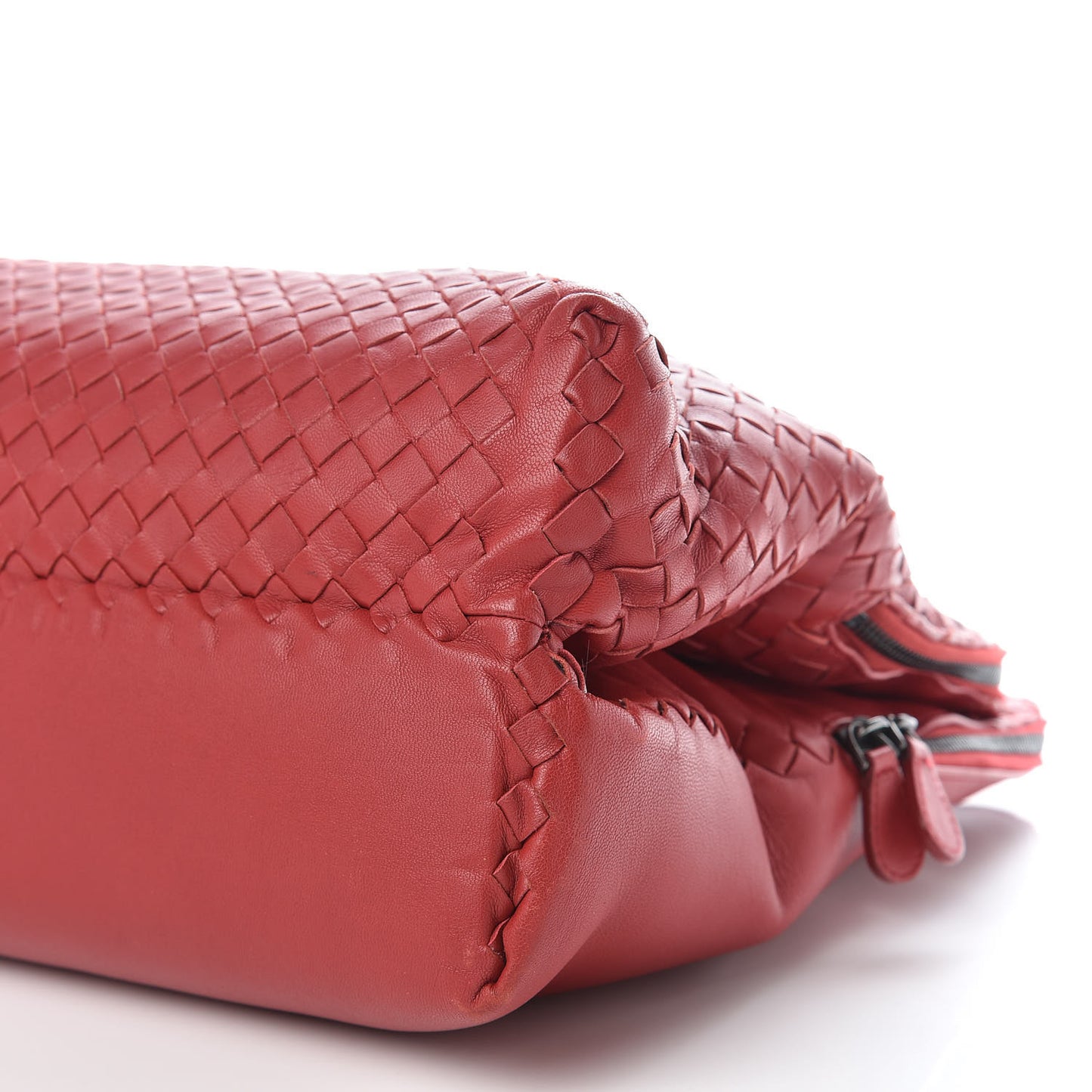 Nappa Intrecciato Double Compartment Tote Red