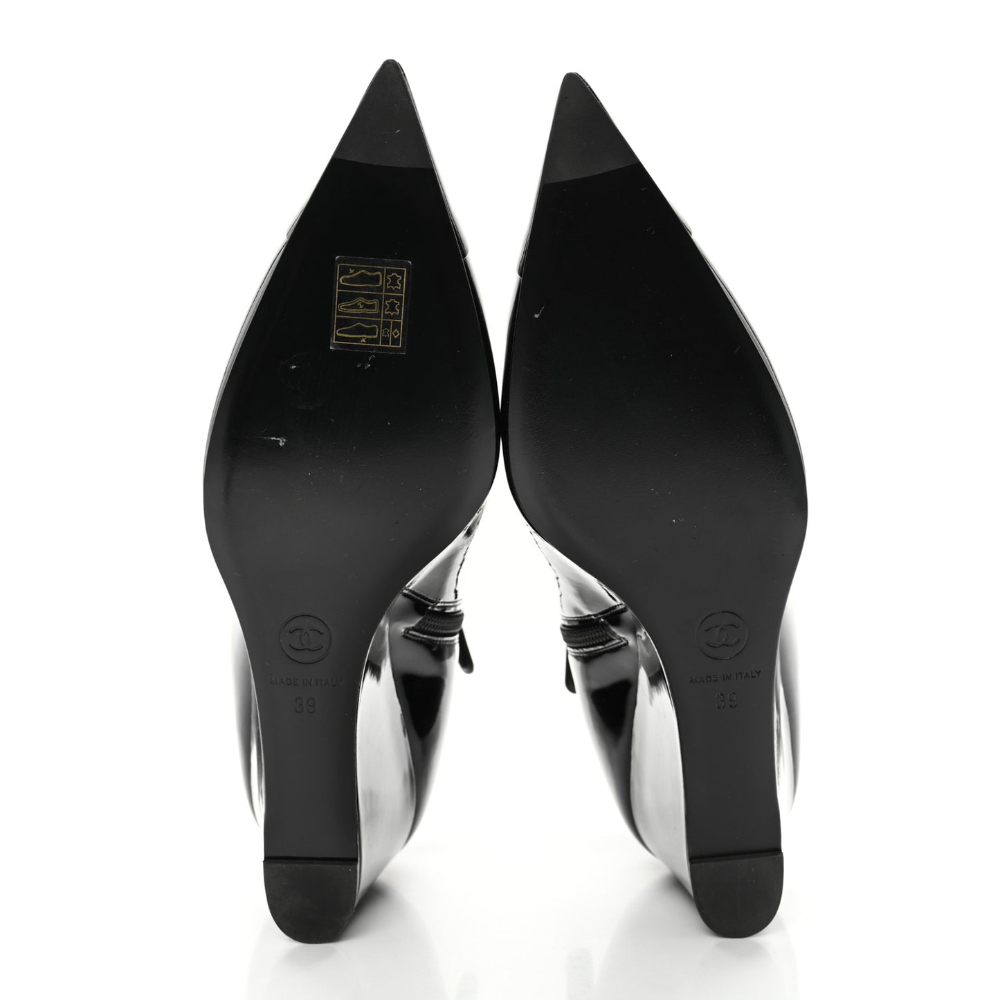 Patent Wedge Ankle Boots 39 Black