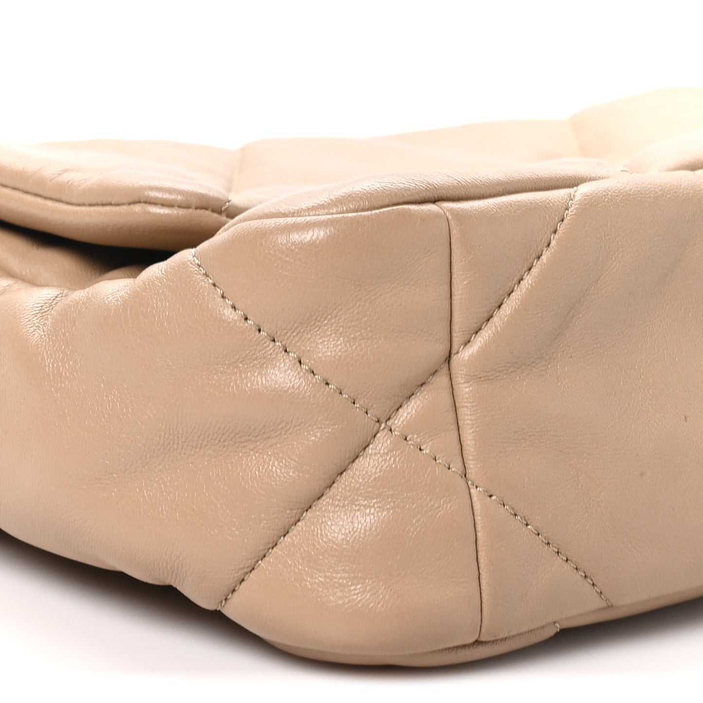 Lambskin Quilted Medium Chanel 19 Flap Dark Beige
