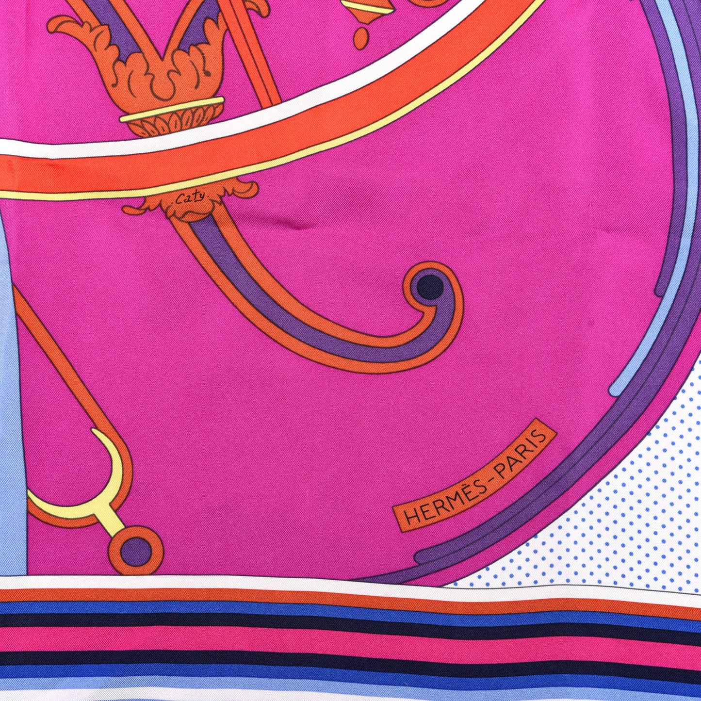 Silk Washingtons Carriage Scarf 90 Fuchsia Rose Vif