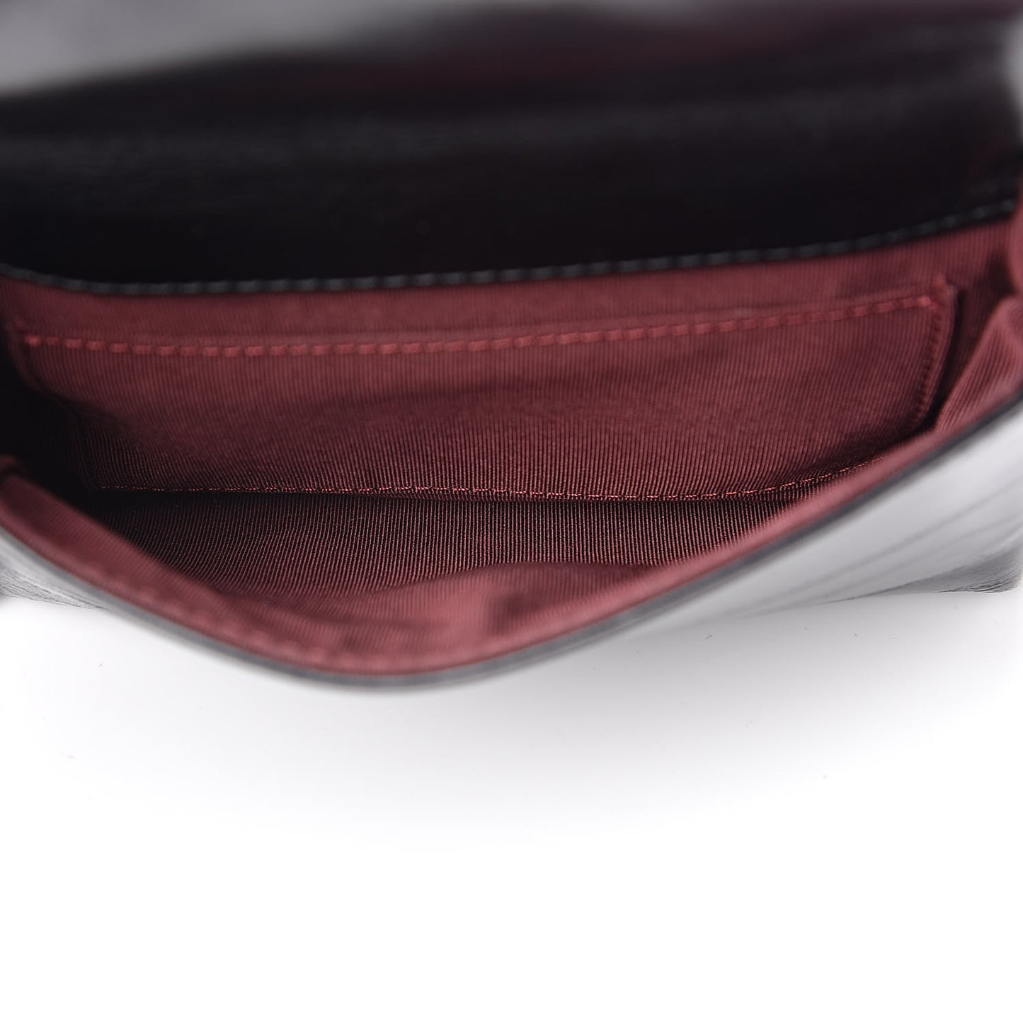 Aged Calfskin Quilted Double Sided Flap Black