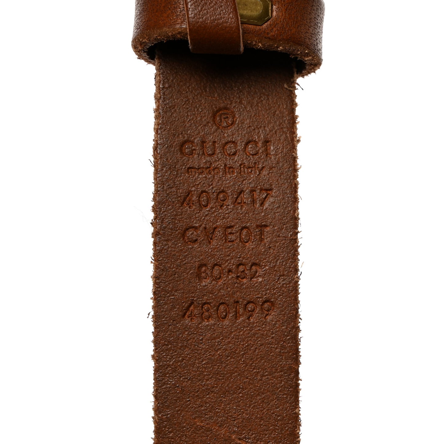 Faded Calfskin Double G 20mm Belt 80/32 Cuir