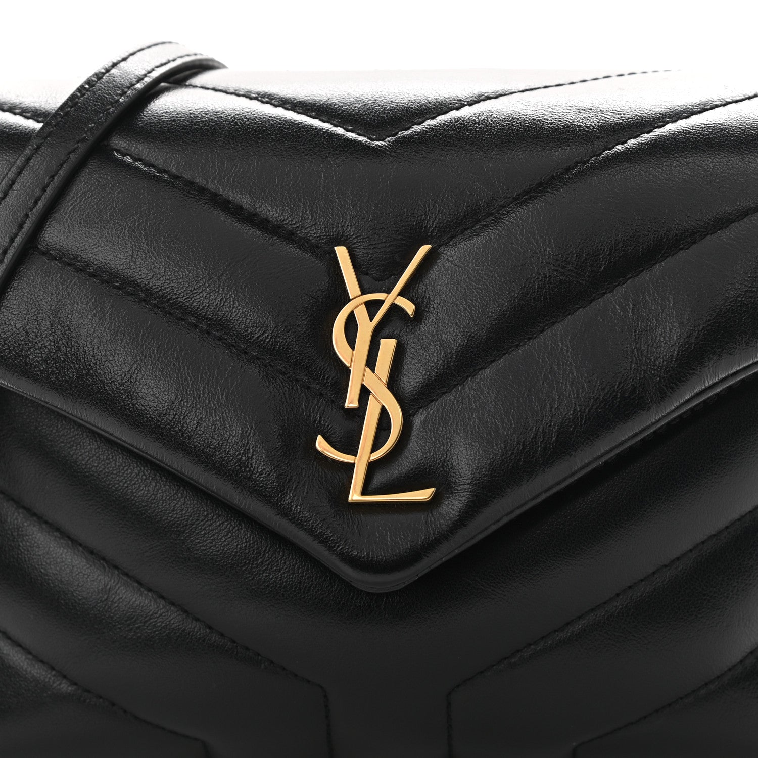 Saint Laurent Calfskin Y Quilted Monogram Toy Loulou Crossbody Bag Black 8 of 11