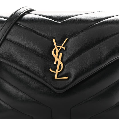 Saint Laurent Calfskin Y Quilted Monogram Toy Loulou Crossbody Bag Black 8 of 11