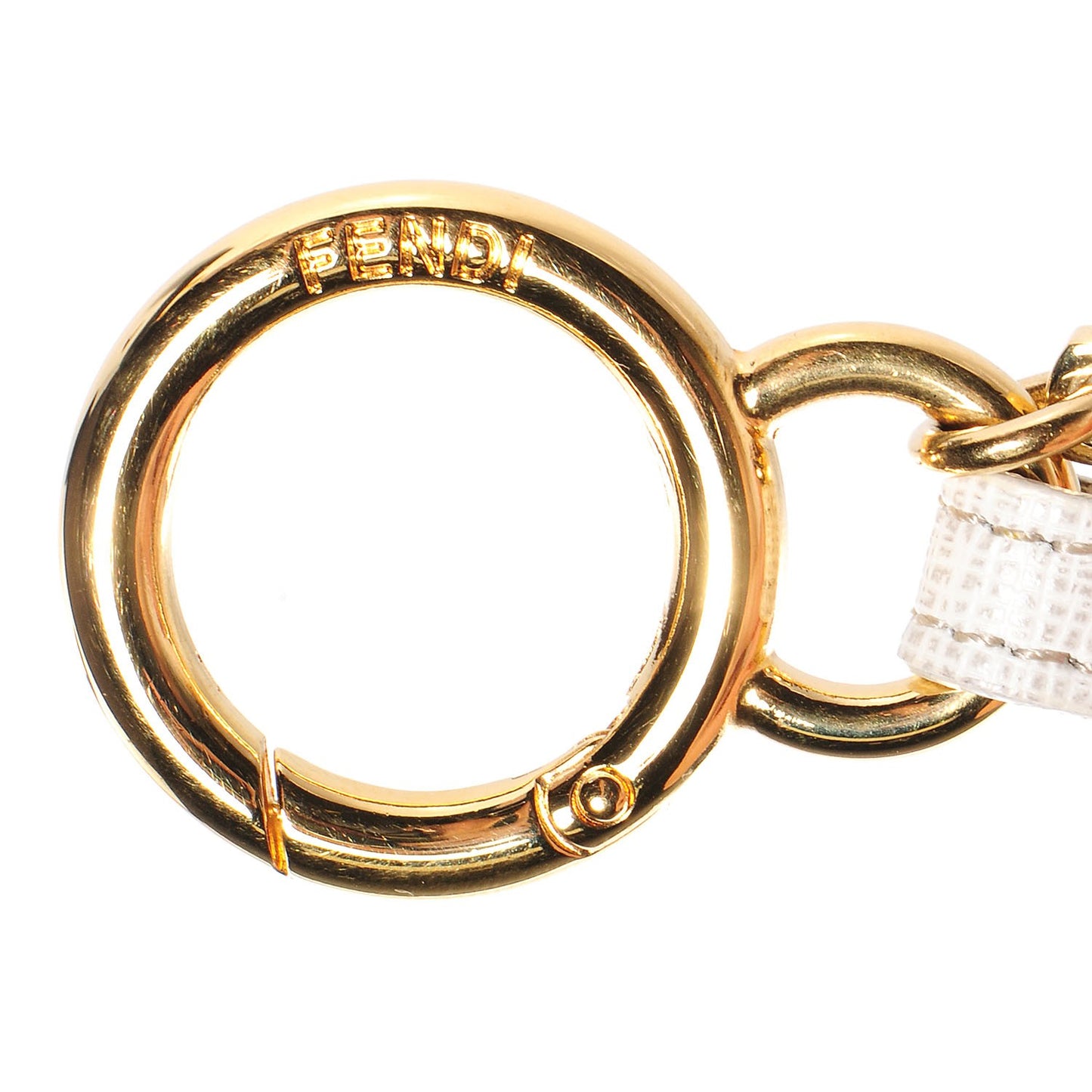 Fox Fur Pom Pom Bag Charm White
