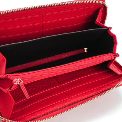 Gucci Pebbled Calfskin Soho Zip Around Wallet Red 5 of 9