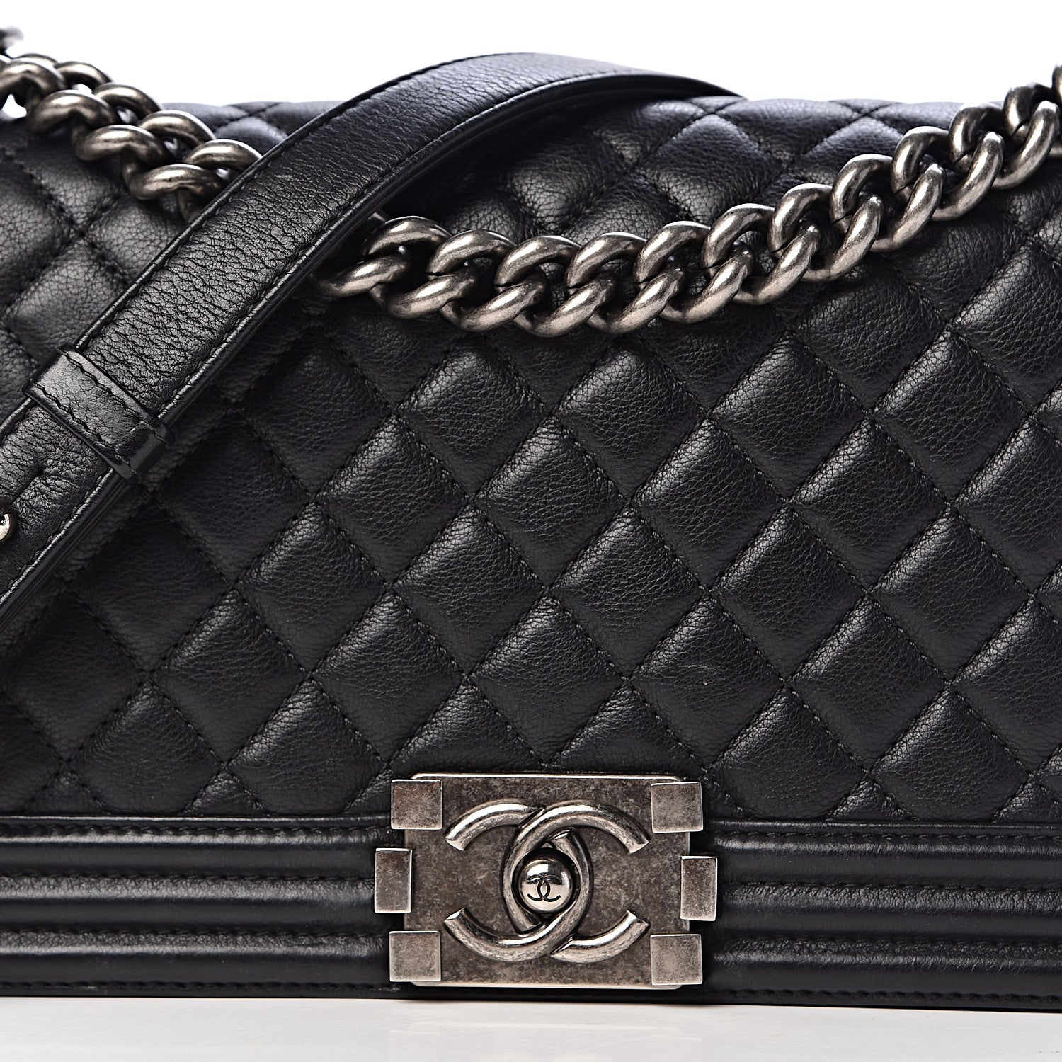 Chanel Calfskin Quilted Medium Boy Flap Black 14 of 16