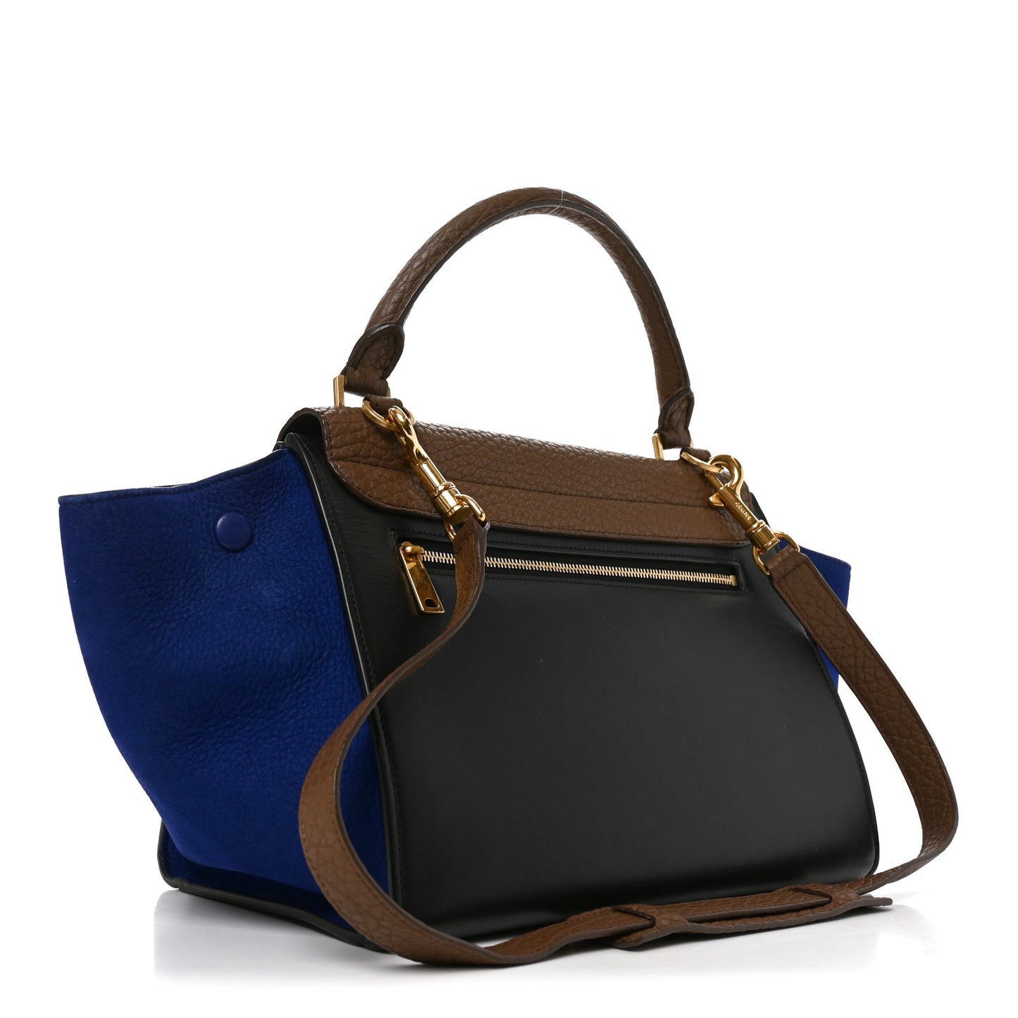 Bullhide Calfskin Nubuck Small Tri-Color Trapeze Coffee