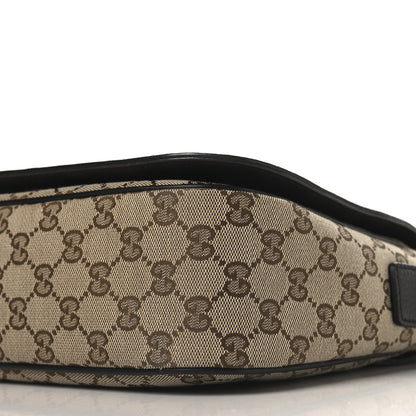 Gucci Monogram Large Flap Messenger Bag Beige Dark Brown 10 of 11