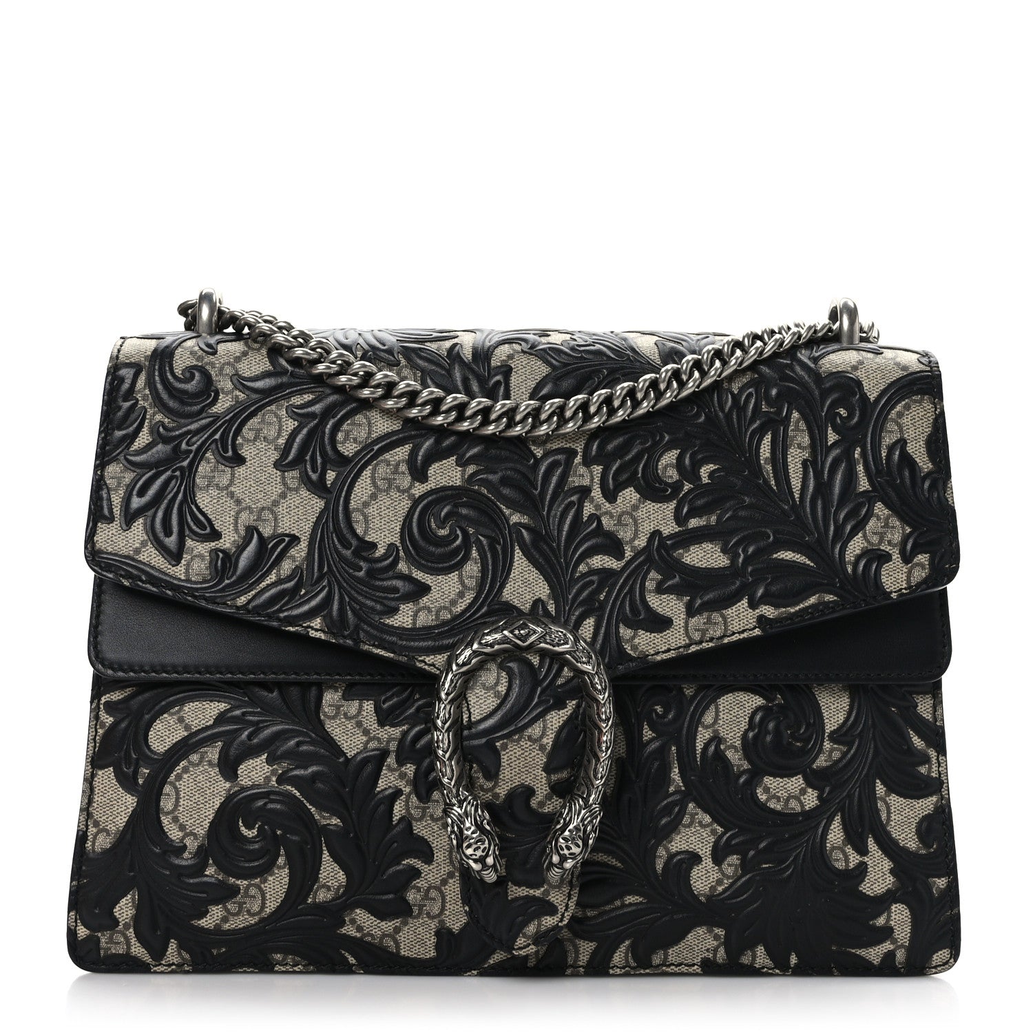 Gucci GG Supreme Monogram Arabesque Medium Dionysus Shoulder Bag Black 1 of 9