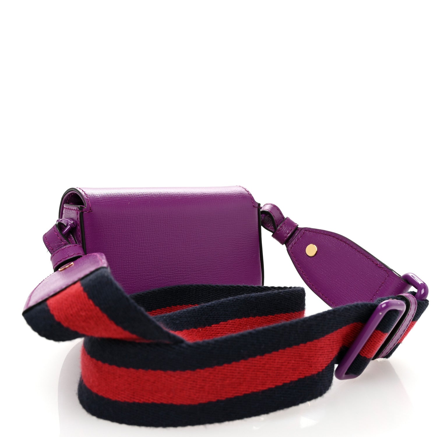 Gucci Azalea Calfskin Web Monochrome Horsebit 1955 Wallet On Strap Purple 3 of 10