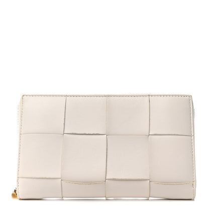 Bottega Veneta Nappa Maxi Intrecciato Zip Around Wallet White 1 of 10