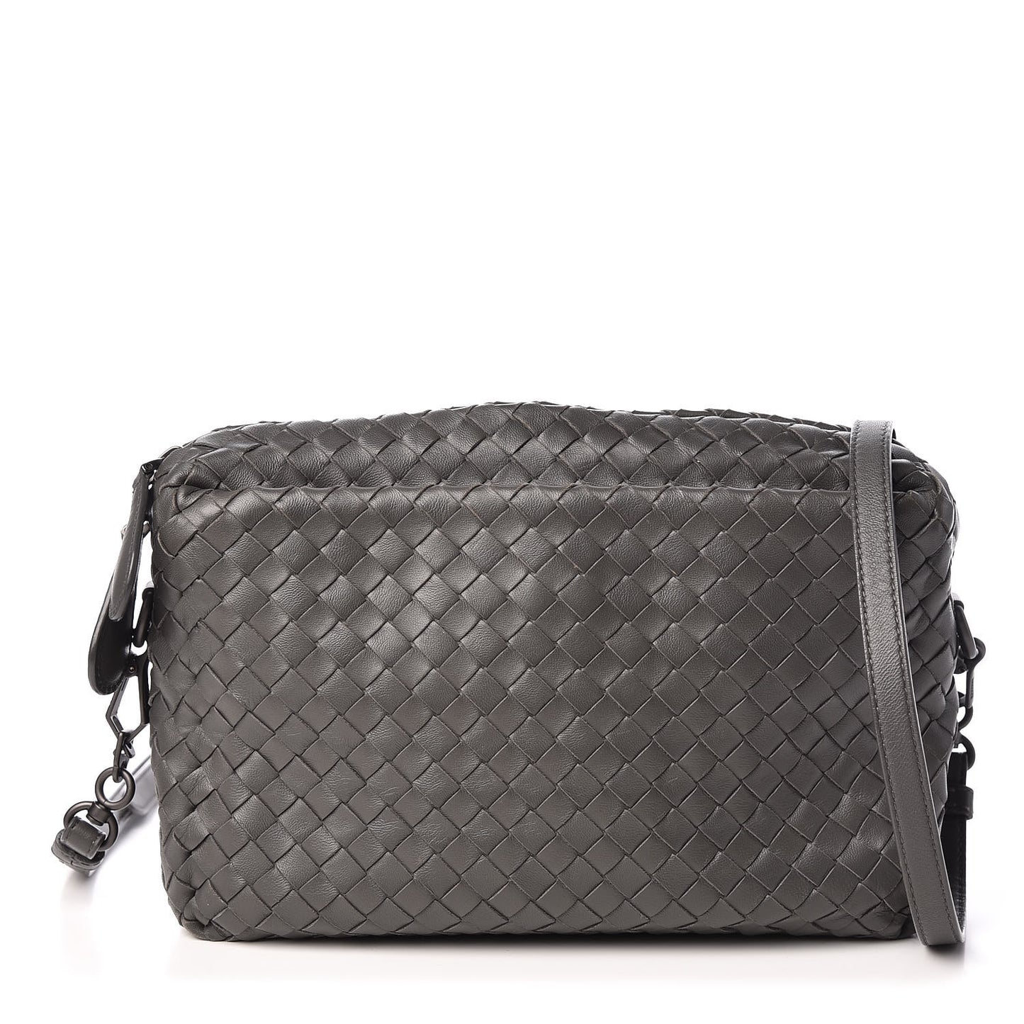 Nappa Intrecciato Small Camera Bag New Light Grey