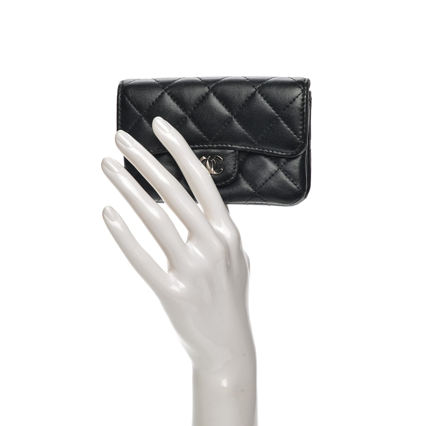 Lambskin Quilted Coin Purse Black