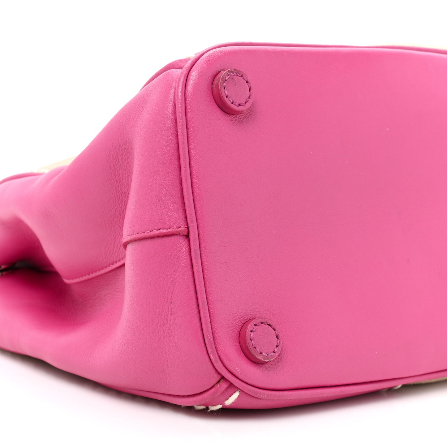 Canvas City Calf Stitched Galleria Double Zip Tote Corda Peonia