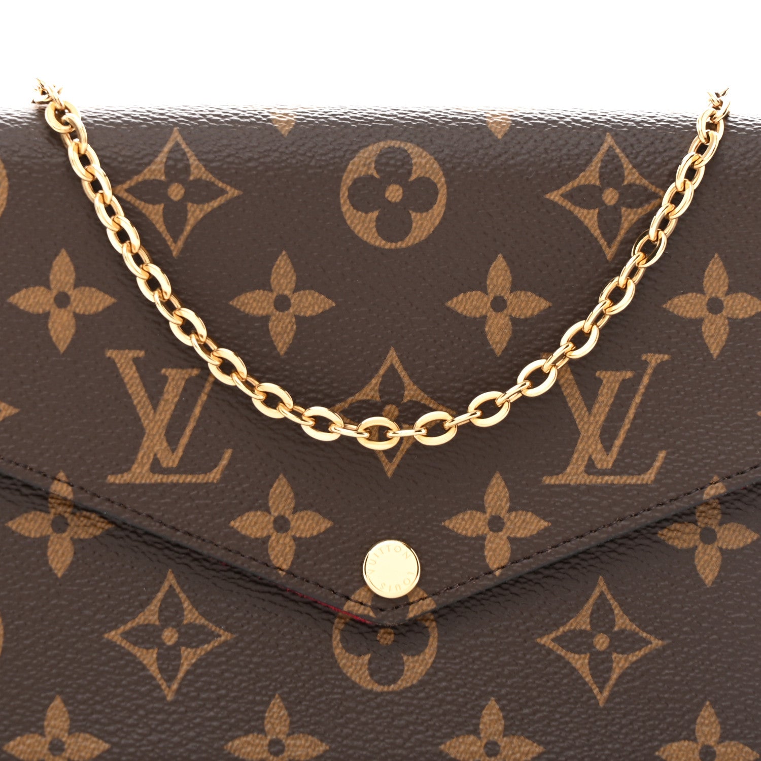 Louis Vuitton Monogram Pochette Felicie Chain Wallet Fuchsia 10 of 13