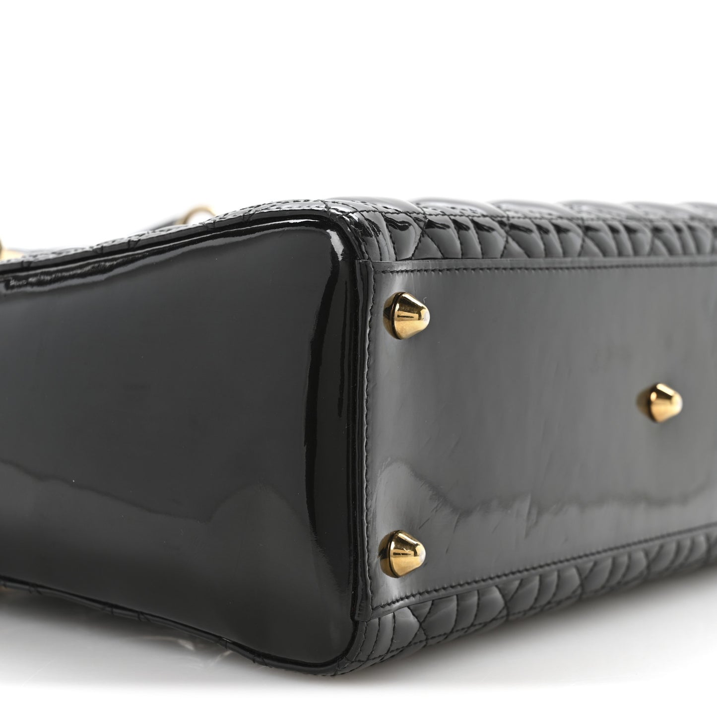 Patent Cannage Large Lady Dior Black