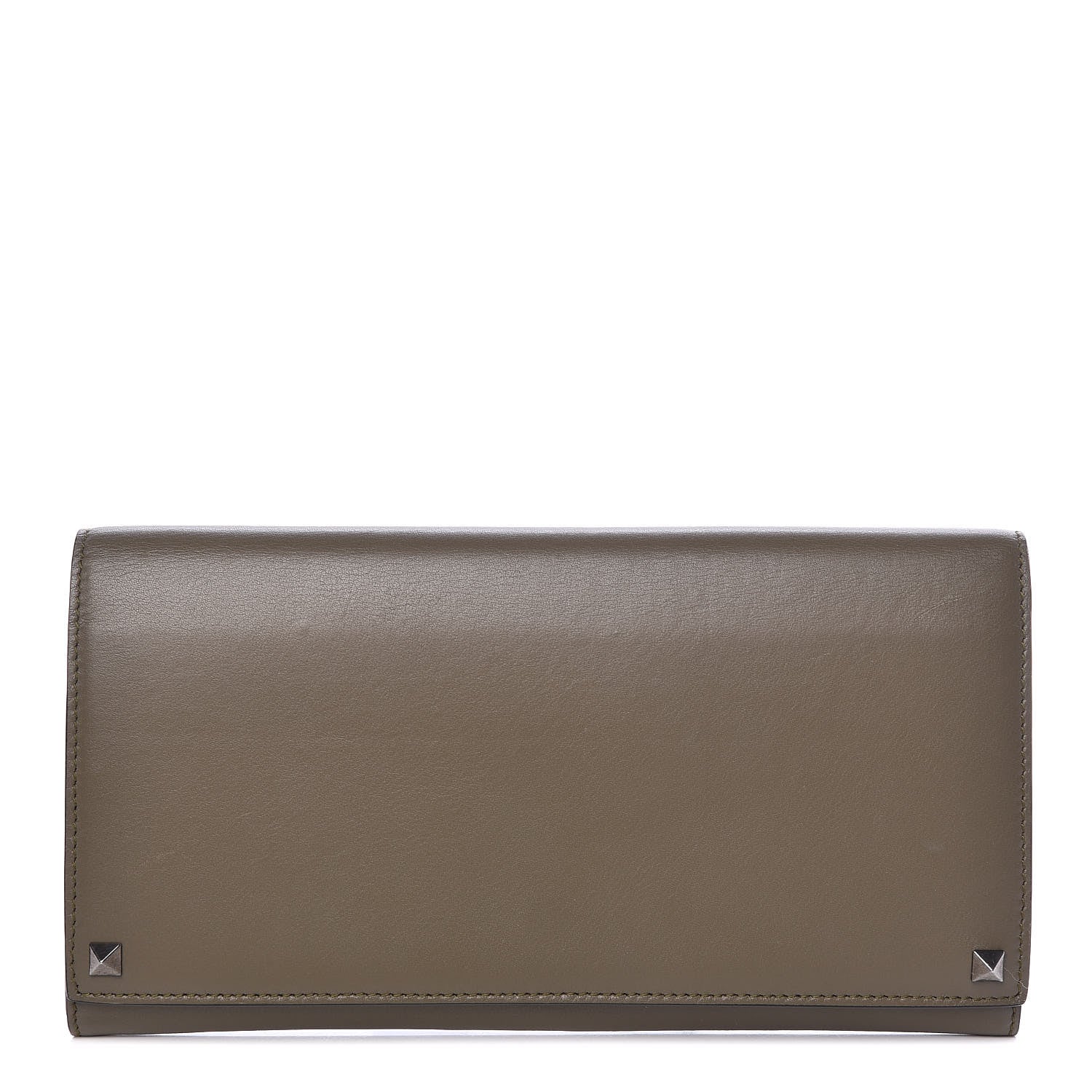 Valentino Garavani Calfskin Rockstud Travel Wallet Army Green 1 of 8