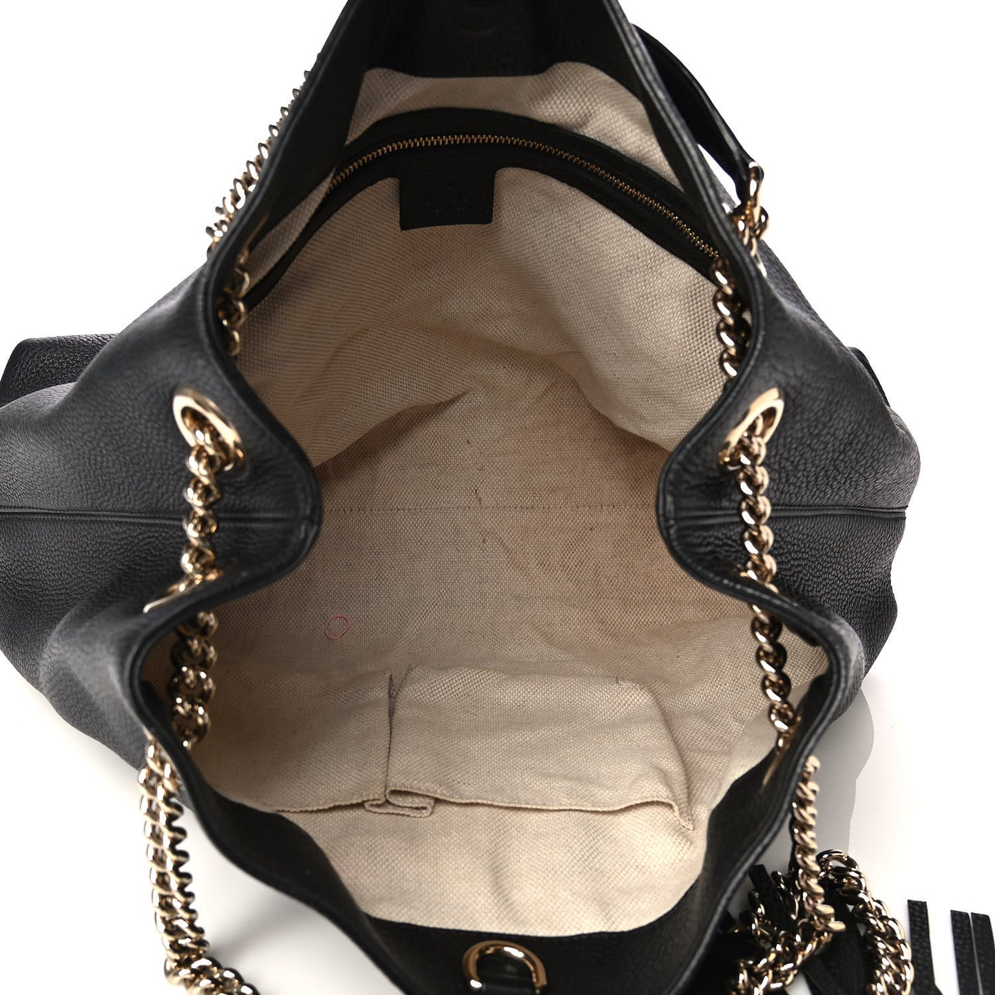 Pebbled Calfskin Medium Soho Chain Shoulder Bag Black