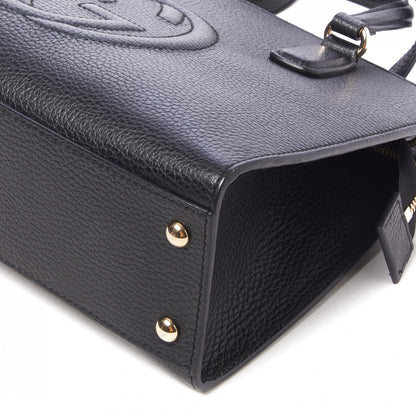 Gucci Pebbled Calfskin Medium Soho Top Handle Satchel Black 4 of 10