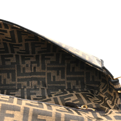 Fendi Fabric Jacquard FF 1974 Medium Baguette Tobacco Moro Black 5 of 10