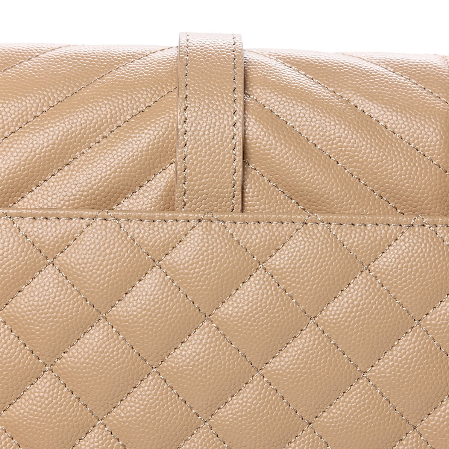 Saint Laurent Grain De Poudre Textured Mixed Matelasse Medium Triquilt Monogram Satchel Dark Beige 10 of 10