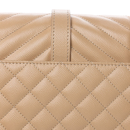 Saint Laurent Grain De Poudre Textured Mixed Matelasse Medium Triquilt Monogram Satchel Dark Beige 10 of 10