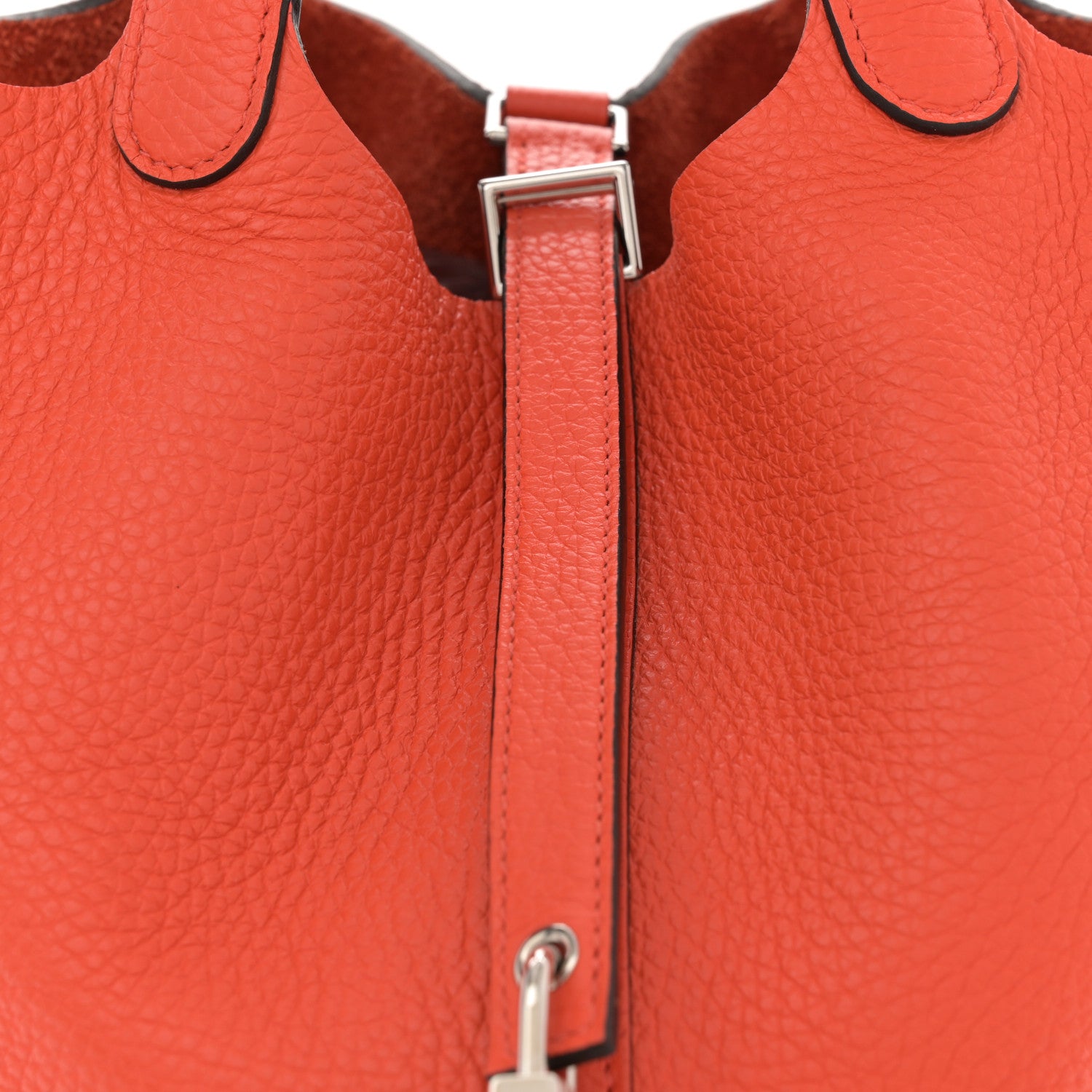 Hermes Taurillon Clemence Swift Eclat Picotin Lock 18 PM Orange Poppy Prune 8 of 10