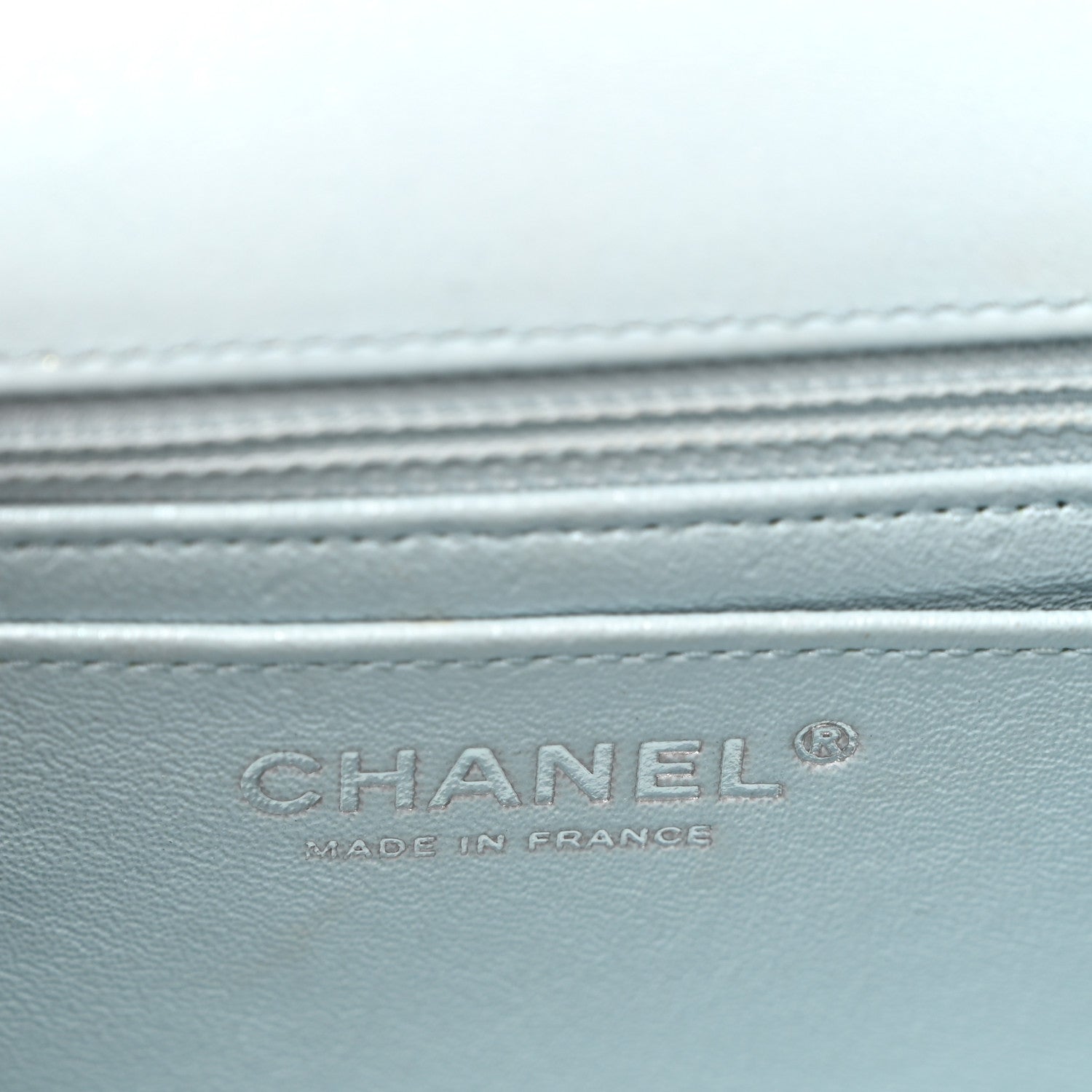 Chanel Perforated Lambskin Quilted Mini Rectangular Flap Light Blue Light Purple White 6 of 11