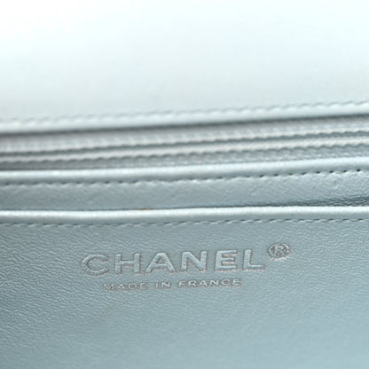 Chanel Perforated Lambskin Quilted Mini Rectangular Flap Light Blue Light Purple White 6 of 11