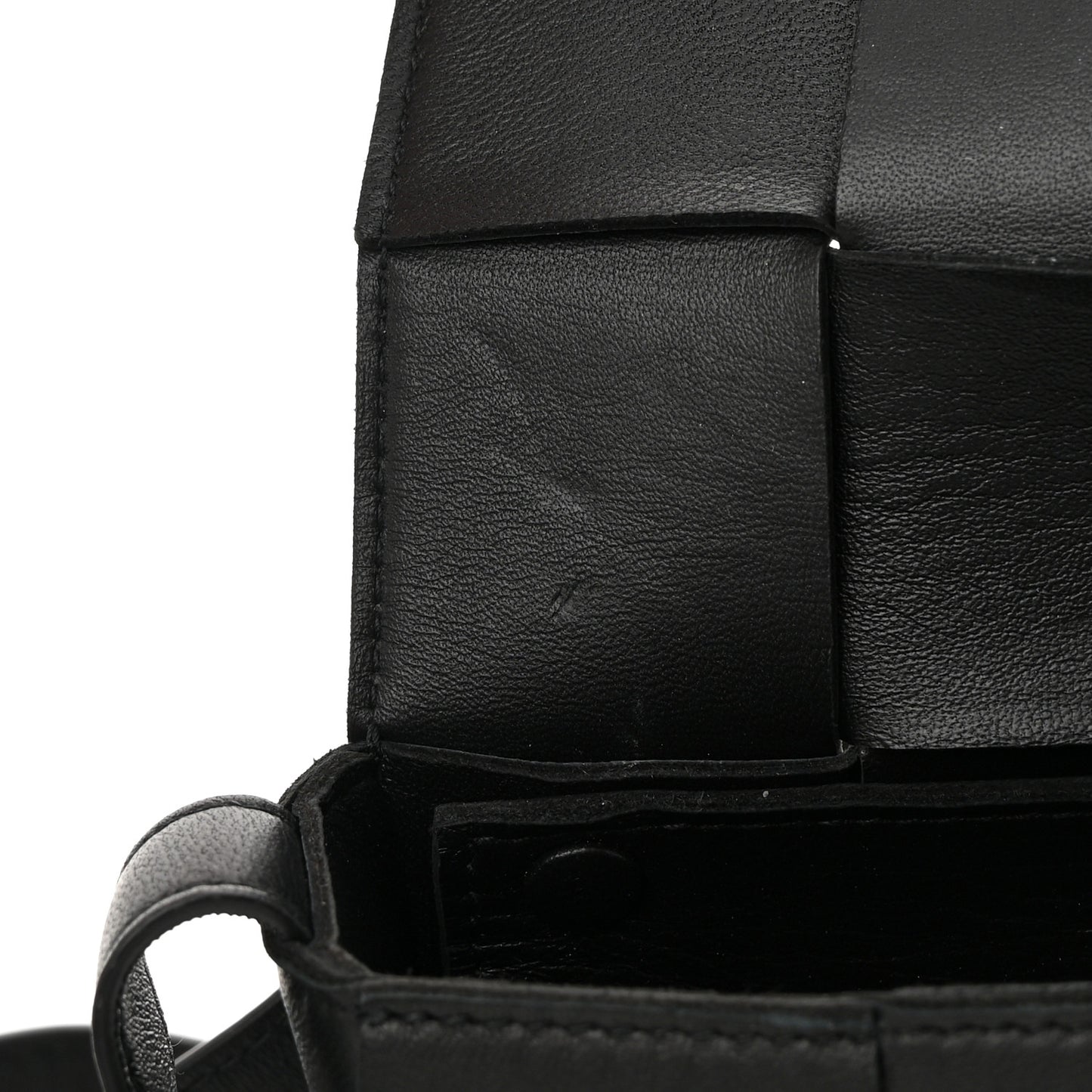 Lambskin Maxi Intrecciato Extra Mini Cassette Crossbody Bag Black