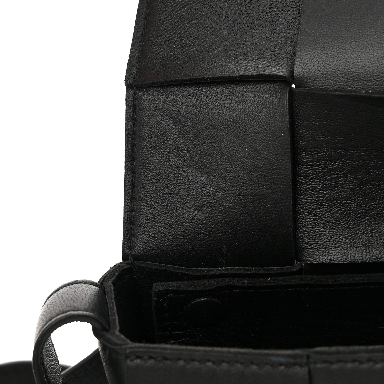 Bottega Veneta Lambskin Maxi Intrecciato Extra Mini Cassette Crossbody Bag Black 12 of 12